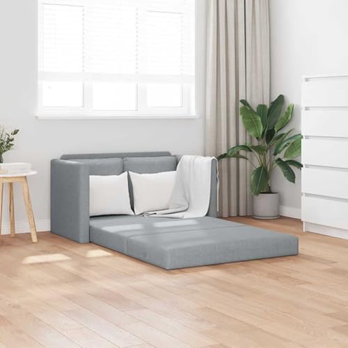 Sofá de suelo con función de dormir para salón moderno gris claro 3