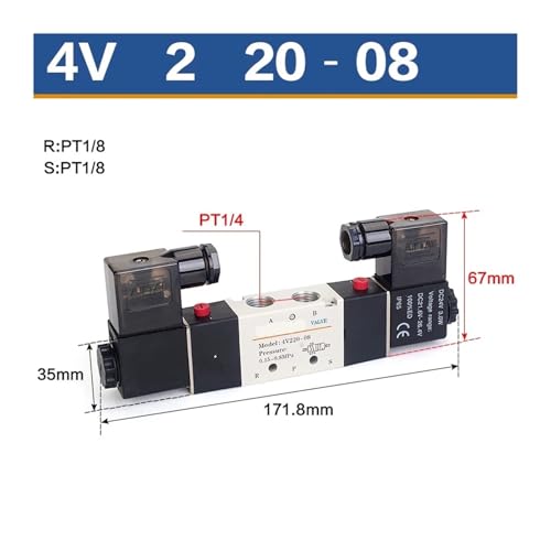 Électrovanne 4V410-15 commande directionnelle électrique pneumatique