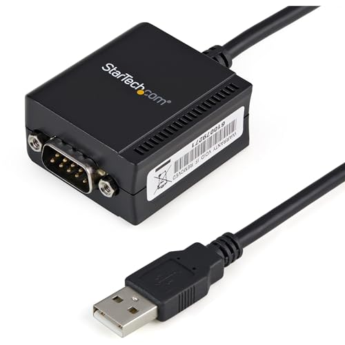 StarTech 6ft (1.8m) 1-Port FTDI USB to Serial RS232 Adapter Cable with COM Retention, USB to RS232 Adapter - TAA
