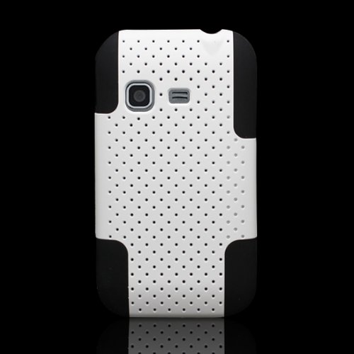 Coveron® Hard Snap-On White Pc Cover And Soft Black Silicone Skin Case For Samsung S390G Freeform M T189N [Wcg851] #TOP2