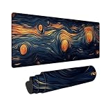 Tappetino Mouse Gaming Astratto Mouse Pad XXL 600x300 mm Impermeabile Tappetino Scrivania Retrò Mousepad Antiscivol Accessori Gaming Tappeto Scrivania Cucito Mousepad Accessori Scrivania Regalo K-62