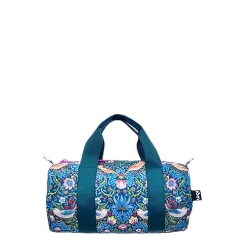 LOQI William Morris Strawberry Thief Neon Recycled Medium Weekender, Blau, Rosa, Blau, Blau, Rosa, Zeitgenössisch