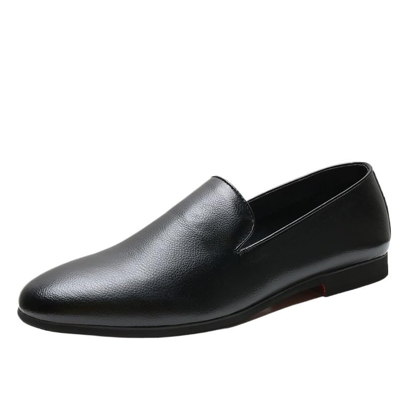 Spring Summer Men Business Casual Leather Shoes New Formal Suit Dress Loafers Comfortable Slip On Flats British Luxury Black Bean Shoes