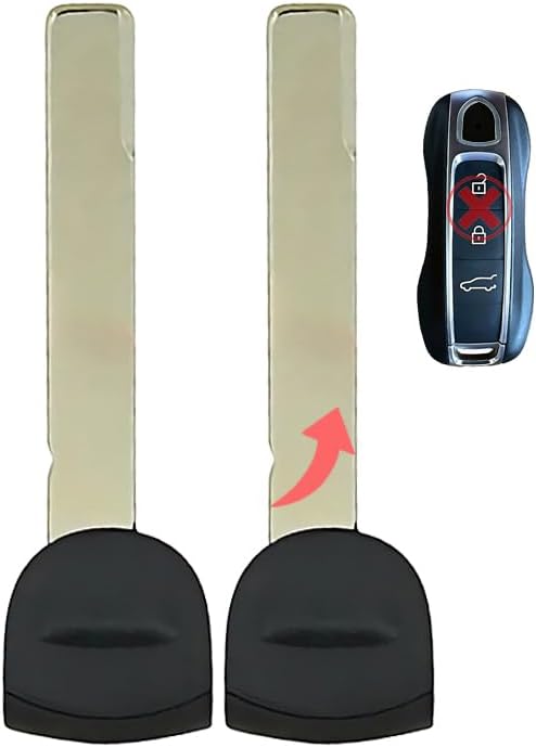 2X New Replacement Proxy Key Fob Remote Uncut Insert Blade Compatible with & Fit for Porsche - MPN IYZ-PK3-02