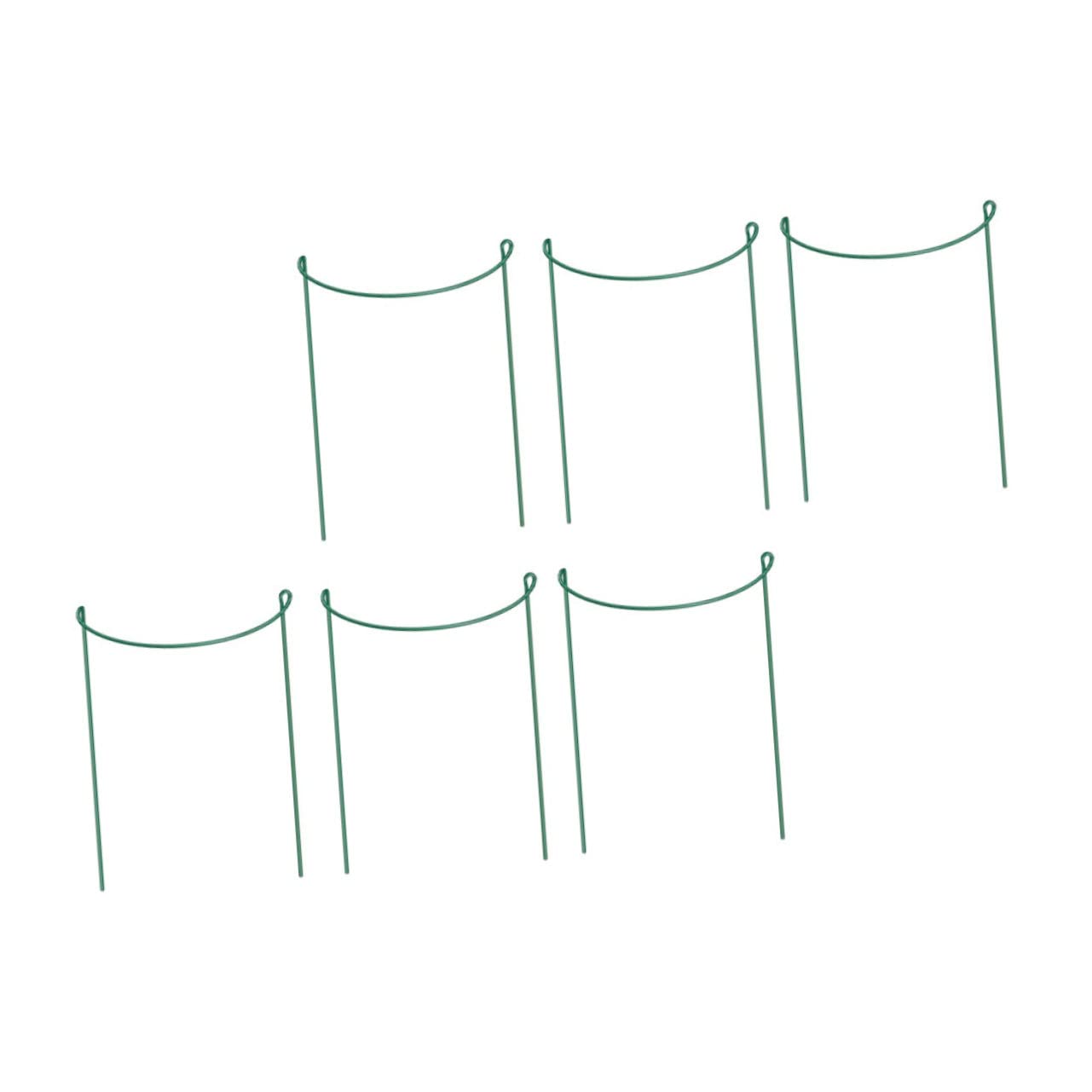 Lot de 6 Tuteurs pour Plantes en Fer Vert, Demi-Rond, Réutilisables, pour Guider Les Tiges et Soutenir Les Plantes Grimpantes au Jardin
