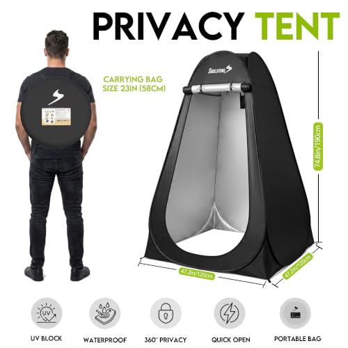 Tienda de campaña portátil para camping, refugio de privacidad pop-up 3.9x3.9x6.2 pies, ducha instantánea y vestidor para playas, senderismo, pesca o uso de emergencia impermeable miniatura 3