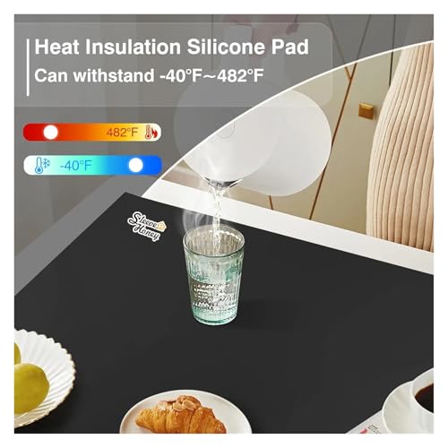 Tapis de table anti-tache protège-table blanc en silicone - 3