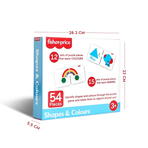 Image of Fisher Price Shapes & Colours - 54 Pieces Jigsaw Puzzles for Kids Age 3+ Years & Above, Colours & Shapes Learning & Development Puzzles - Fun & Learn with Colourful Puzzles