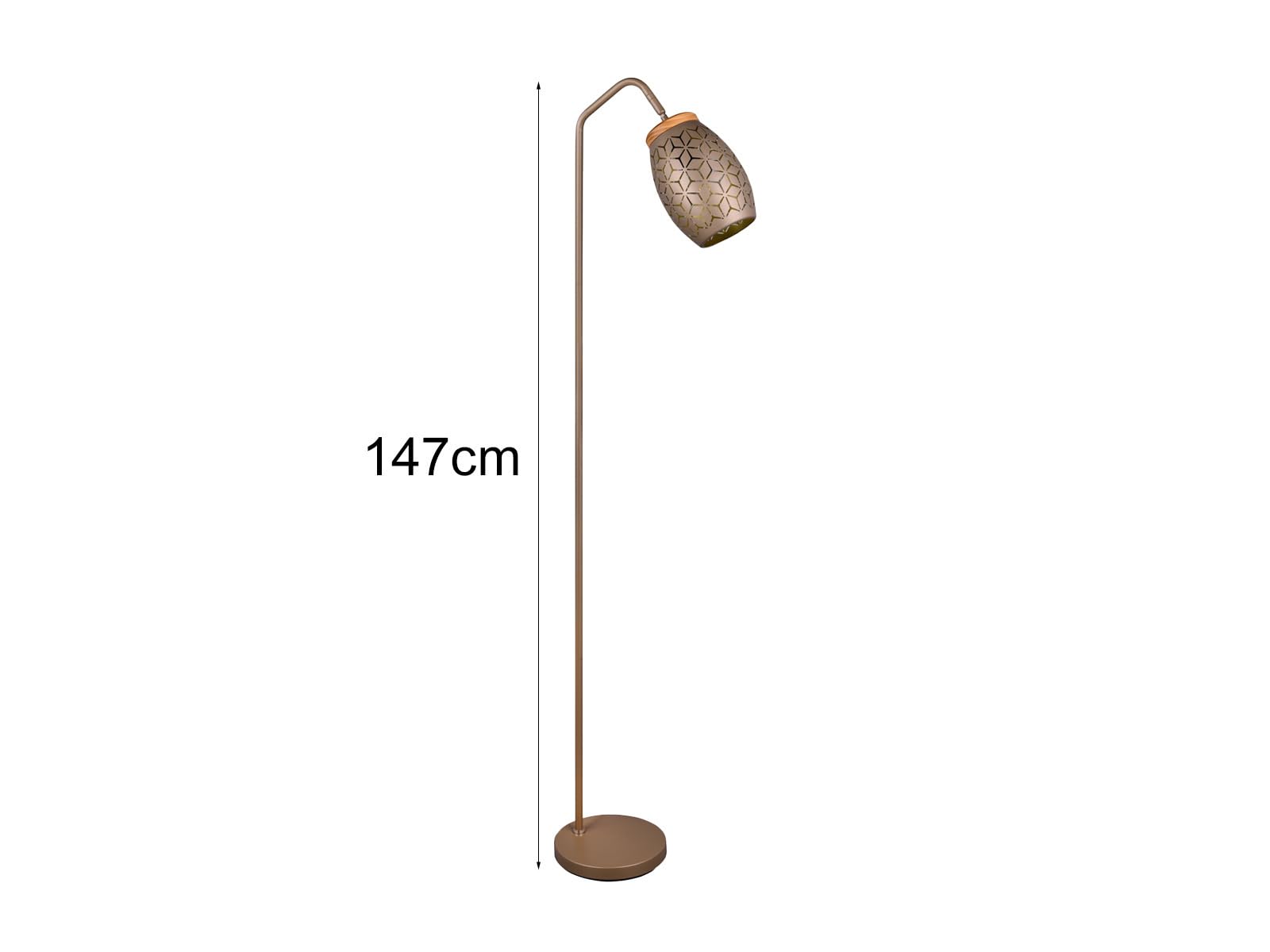 meineWunschleuchte Steh-lampe mit besonderem Stanzmuster Coffee Gold