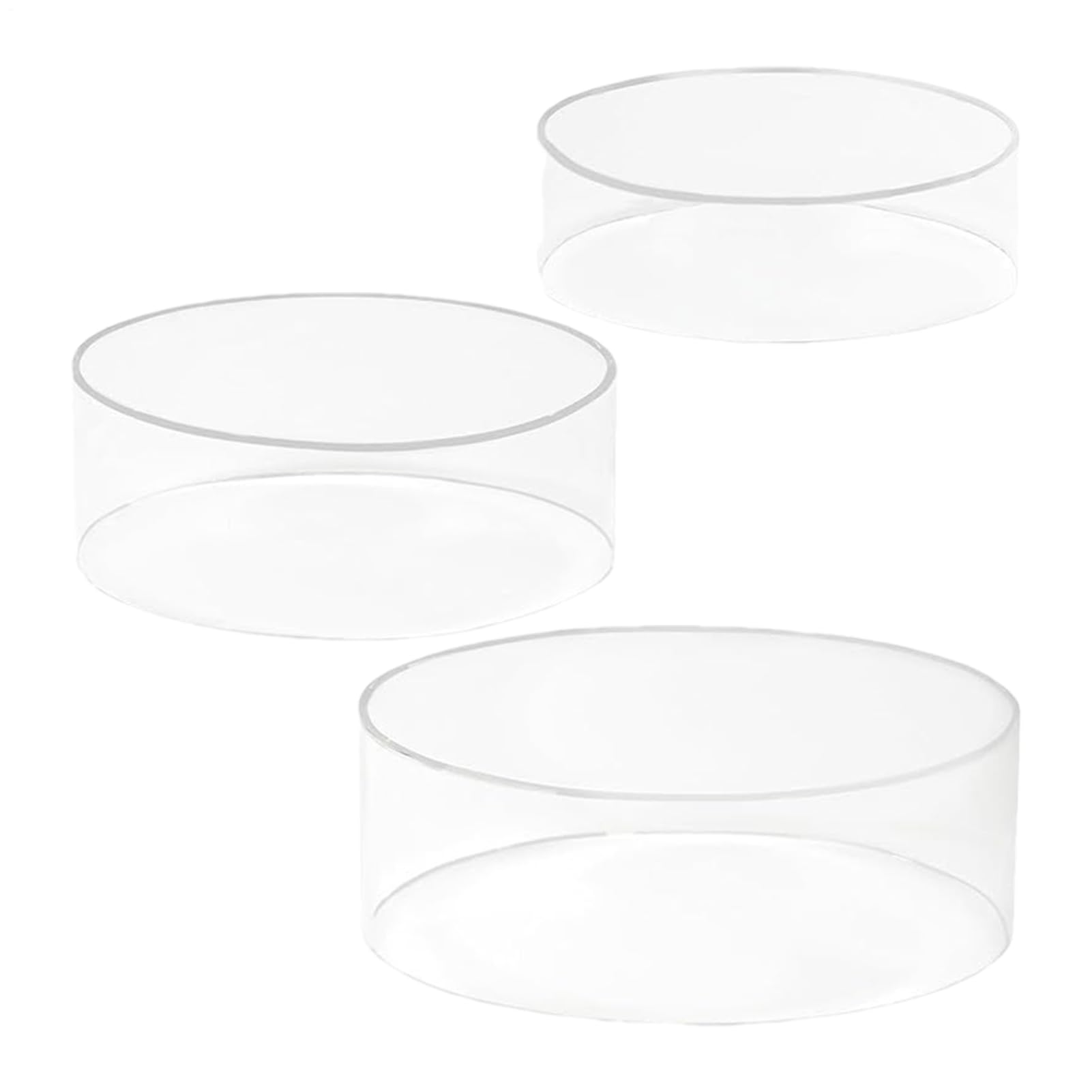 Genérico Soportes De Acrílico Para Exposición, Soporte Transparente para Tartas, Estante De Mesa Cilíndrico 3 Piezas Para Hogar Decoración Joyería Comida Bebida Bodas