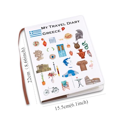 LQRI Greece Travel Gift My Travel Diary Greece Leather Notebook Greece Vacation Gift For Greece Trav