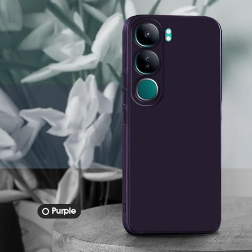 Image of Back Cover for Vivo Y300 5G / V40 Lite 5G | Full Camera Protection | Premium Liquid Silicon Case | Flexible Bumper Case for Vivo Y300 5G / V40 Lite 5G (Purple)