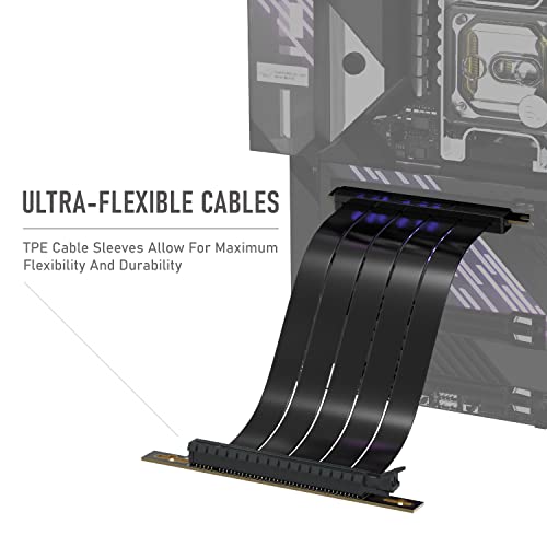 Cable riser PCIe 4.0 X16 tarjeta extensión GPU conector ángulo recto 20cm 2