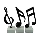 Musical Note Symbols Statue Set of 3 Contemporary Modern D34179