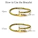 LAOLINTUS 18K Gold Nail Bracelet for Women & Men, Classic Open Cuff Bangle, Fashion Bracelet with Cubic Zirconia, Minimalist Jewelry Gift for Birthday Anniversary