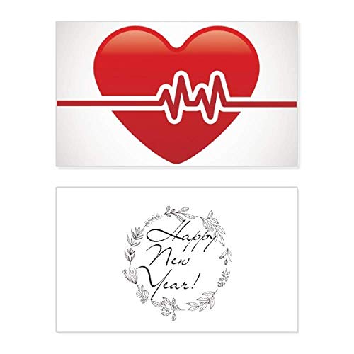 Carte de Nouvel An électrocardiogramme cœur en impression haute définition et finitions mates