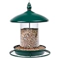 Metal Roof Bird Feeder for Outdoors - 360° Feeding Perch. Green