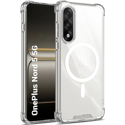 Image of TheGiftKart Crystal Clear Back Cover Case for OnePlus Nord 5 5G | 360 Protection | Shock Proof Design | Transparent Back Cover for OnePlus Nord 5 5G (PC & TPU, MagSafe Compatible, Transparent Bumper)