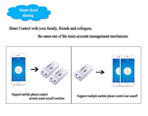 Sonoff Basic Smart Remote Control Wifi Switch Compatible with Alexa DIY Your Home via Iphone Android App (Sonoff 4Pack)