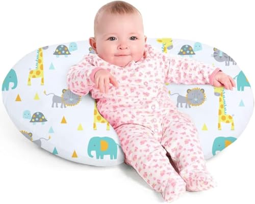 Image of Little Grape Land Nursing Pillow for Infants, Breastfeeding Pillows, Baby Support Pillow for Nursing, Bottle Feeding, Tummy Time with Machine Washable Cover & Breathable Filling, Woodland Animals