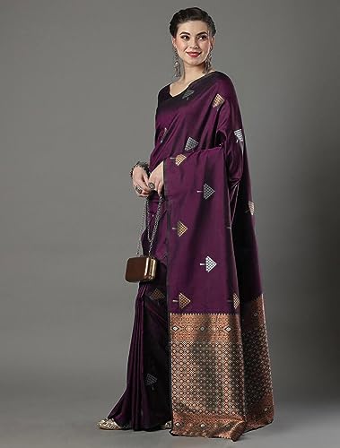 Image of Flosive Women Woven Beautiful Mix Color Kanjivaram Silk Saree With Zari Weaving