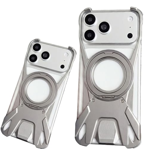 Coque aluminium iPhone 17 Pro luxe, cadre bumper en métal ultra fin argent