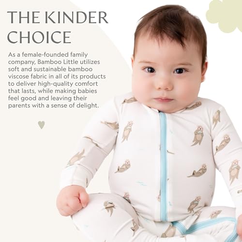Image of Bamboo Little Soft Baby Footie Pajamas, Baby Clothes, Newborn Sleepers, 95% Viscose and 5% Spandex, 0-24 Months