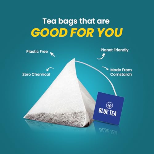 Image of BLUE TEA - Dia Care Tea - 30 Tea Bags - Plant Based | Regulates Blood Sugar - Anti Diabetes | Insulin Resistant | Paneer Dodi, Bitter Melon, Jamun Seed | Caffeine Free - Herbal Tea | Ziplock Pack