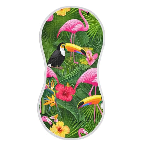 xigua Tropical Flamingos Baby Burp Cloths for Newborn Boys and Girls 2 Pack, Soft & Absorbent Cotton Baby Burp Cloth, Baby Washcloths, Newborn Towel, Burp Rags