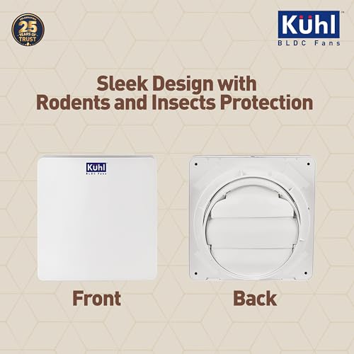 Image of KUHL Ventis 6 inch BLDC Ventilation /Exhaust Fan | 4W | 150mm Sweep | 2000 RPM | 245 CMH Air Delivery | High Air Flow & Low Noise | Ideal for Kitchen, Bathroom & Office | 5 Year Warranty | White
