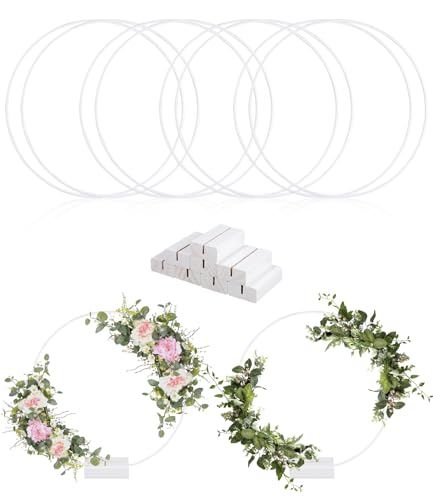 8 Stück 20cm Metallringe zum Basteln, Gold mit Holzständer mit Fuß,...