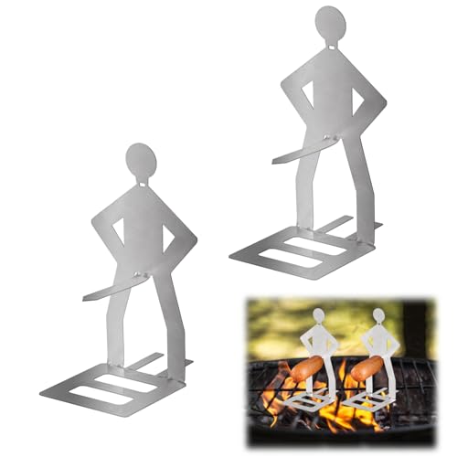 Portable Funny Hot Dog BBQ Tools - Stainless Steel BBQ Sausage Holder & Rack for Outdoor Cooking (2)