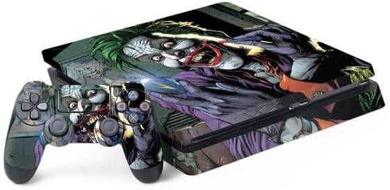 Skinit Decal Gaming Skin Compatible with PS4 Slim Bundle - Officially Licensed The Dark Knight Why So Serious Design