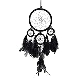 SOYUZU Small Dream Catcher Black Dream Catchers for Bedroom Handmade Feather Dream Catcher Wall Decor Home Hanging Ornaments
