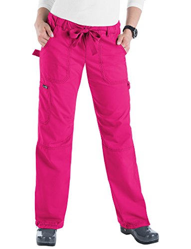 KOI Women s Lindsey Ultra Comfortable Cargo Style Scrub Pants, Flamingo, Large