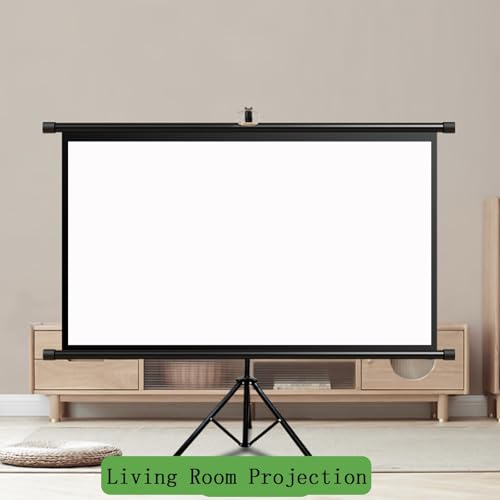 Pantalla de Proyección con Tripié Ajustable 60 y 72 Pulgadas, Pantalla Portátil HD Premium Antarrugas 16:9/4:3 para Cine en Casa o Exterior miniatura 5