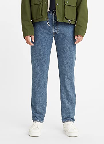 Image of Levi's Mens 501 Original Fit Jeans, Med Indigo, 32W / 32L