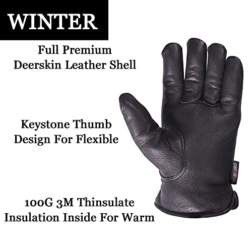 SKYDEER Deerskin Leather Work Gloves
