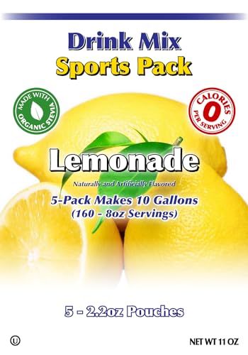 GramZero Lemonade Sugar Free Drink Mix Sports Pack, Great For Nutrition Club Loaded Teas, Zero Calorie, Stevia Sweetened
