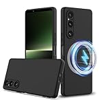 BRAND SET Magnetic Silicone Case for Sony Xperia 1 V Compatible with All Mag-Safe Accessories - Built-in Magnets, Soft Grip Silicone for Sony Xperia 1 V Phone Cover (Black)