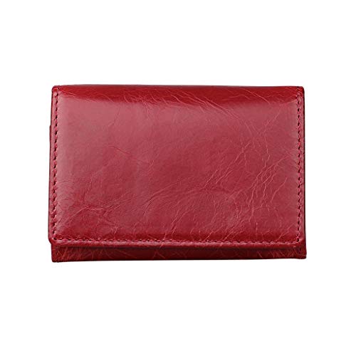 Sucastle Portefeuille Cuir Femme avec Blocage RFID,Porte-Monnaie Classique, Porte-Cartes Format Portrait,Rangement pour Pièces, Carte de Crédit, Billets,Rouge Cover