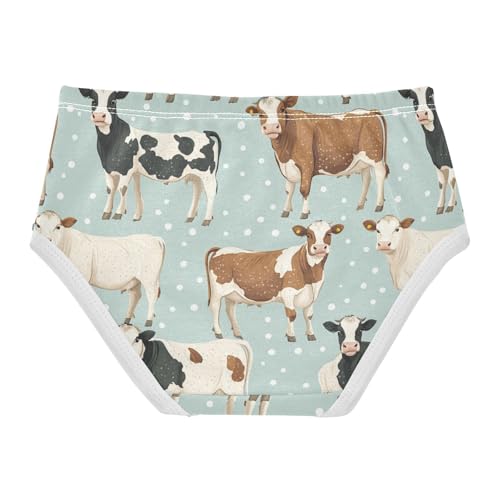 Wusikd Cows Girls' Underwear Cotton Poses Polka Girls Briefs Soft Toddler Underwear 2T2