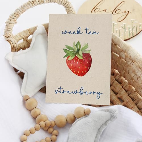 Image of 76 Pcs Locally Grown Baby Shower Decorations-36 Pcs Pregnancy Milestone Cards,Locally Grown Farmers Market Themed Party Decorations, Fruits And Vegetables To Track Baby Growth, Weekly Baby Size Cards For Pregnancy Announcement Photos