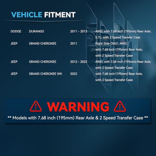 Image of Detroit Axle - Rear CV Axles for 2012-2022 Jeep Grand Cherokee
