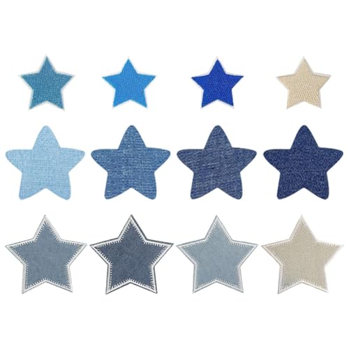 EHDWXVZM 12 Pièces avec Tissu Étoile À Cinq, Veste Et Vêtements, Coloration en Jeans, Tache De Repassage, Taches De Repassage pour Enfants, Tache De...