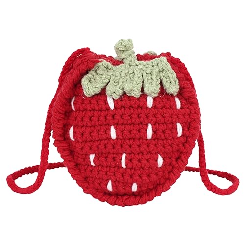 Image of Minache Women Mini Fruit Knitting yarn Crochet Crossbody Shoulder Bag Coin Purse
