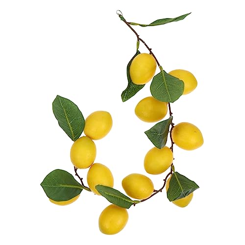 Hemobllo 1 Pieza Simulación Ratán Limón Simulado Ramas De Artificiales Decoración De Pared De Ratán Decoración De La Boda Decoración Colgante De Pared Interior Yellow El Plastico