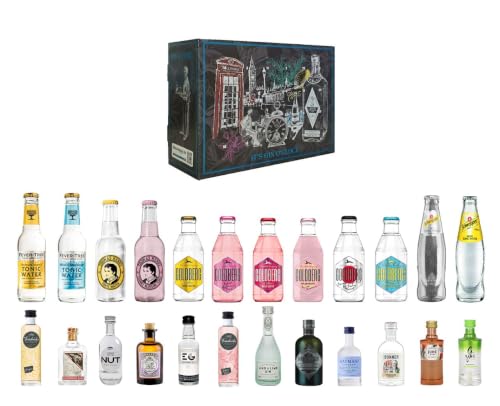Gin & Tonic Adventskalender - 12 Premium Gins & 12 Tonics | Exklusives Probier-Set für Genießer | Gin & Tonic Adventskalender