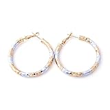 Followmoon 18K Gold Plated Two-Tone Women's Hoop Earrings