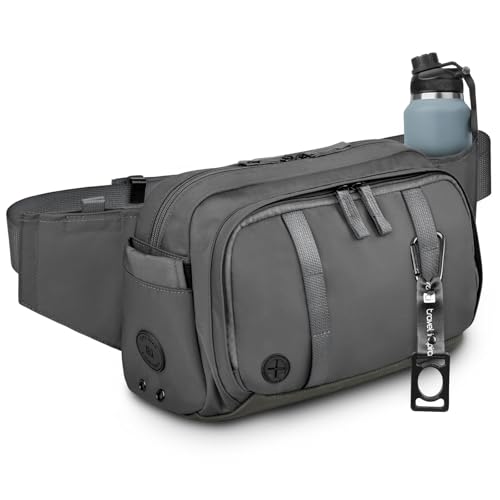 Large Crossbody Waist Bag Tactical Fanny Pack for Men Hip Bum Bag with Water Bottle Holder Adjustable Belt, Workout Traveling Casual Running Hiking Cycling